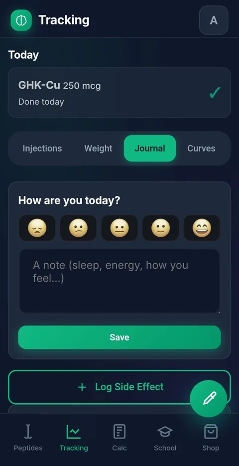 Side-effect journal