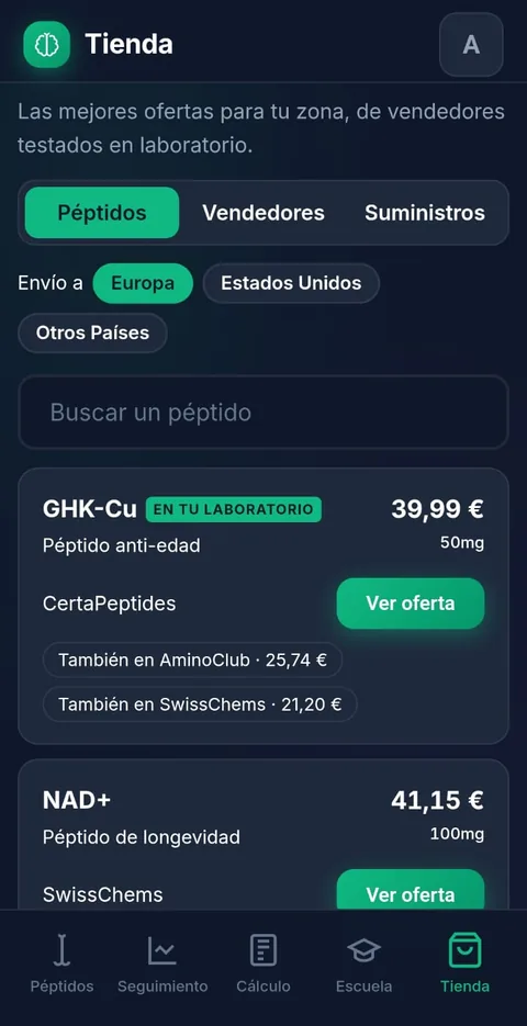 Tienda: mejor oferta por zona