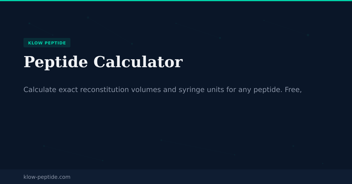 klow peptide dosage per day calculator Free Calculator: Reconstitution & [2026] NSF Certified Glutathione Supplement كريم سيليماكس لعلاج البقع الداكنة والتصبغات Variant:10µg